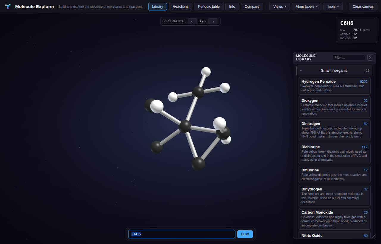 Molecule Explorer demo